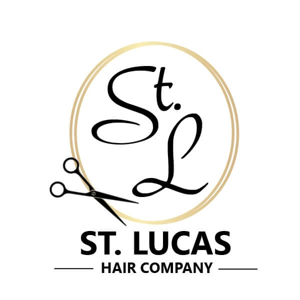 Logo of St. Lucas Hair Company featuring stylized text 